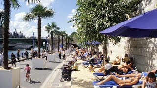 PARIS PLAGES  Parc Rives de Seine SUMMER 29°C  July 9 2022 [upl. by Sukhum]