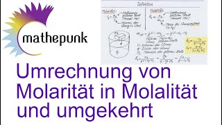 Umrechnung von Molarität in Molalität und umgekehrt [upl. by Samuele]