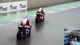 MotoGP Using Steering Wheel  Wet Race At Thailand [upl. by Ajssatan501]