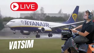 Bad WEATHER Professional RYANAIR FLIGHT  Vatsim FULL Flight [upl. by Tews]