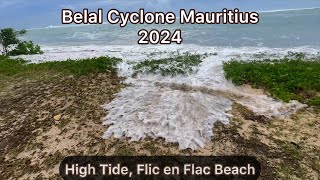 Cyclone Belal Mauritius High tides flic en flac beach  cyclone reunion  belal cyclone mauritius [upl. by Wilde80]