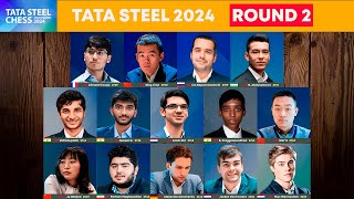 🔴 Round 2  Tata Steel Chess 2024  Ding Nepom Firouzja Giri Pragg Gukesh Abdusattorov Wei Yi [upl. by Lalaj]