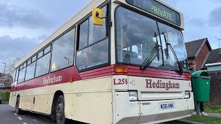 VERY RARE  M261 KWK  Volvo B6 Plaxton Pointer  Hedingham buses  Private Service [upl. by Assilat348]