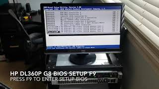 HP proliant dl360p g8 server f9 setup bios menu overview [upl. by Leizar]