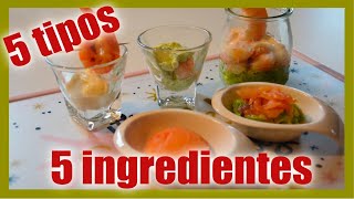 ▶︎CANAPÉS FÁCILES Y RÁPIDOS◀︎ Clásicos renovados5 TIPOS con 5 INGREDIENTES [upl. by Macario835]