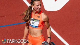 Femke Bol remains class of 400m hurdles field Shamier Little runnerup  Prefontaine Classic [upl. by Llertnad]