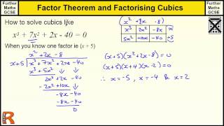 Factor theorem and solving Cubics GCSE Further Maths revision Exam paper practice amp help [upl. by Aldredge]