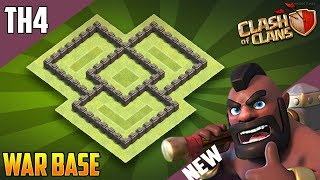 New BEST Town Hall 4 TH4 WARTROPHY Base 2018 COC Th4 War Base Design DEFENCE  Clash of CLans [upl. by Arremat265]