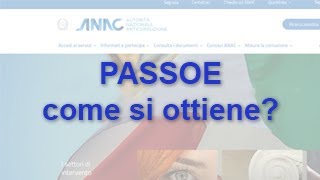 PASSOE come si genera dal sito Anac spiegazione semplice [upl. by Loram]