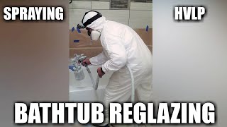 BATHTUB REGLAZING  How to Spray or Reglaze a Bathtub [upl. by Leur]