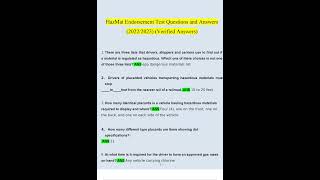 HazMat Endorsement Test Questions and Answers 20222023 Verified Answers [upl. by Ynaffyt]