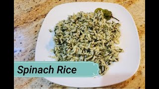 How to Make Spinach Rice  Easy Spinach Rice Recipe [upl. by Anod716]