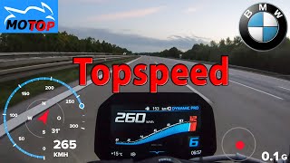 BMW S1000R 2021  TOPSPEED on AUTOBAHN  GPS 267 kmh [upl. by Narrad]