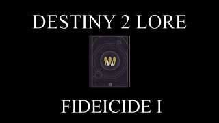 Destiny 2 Lore  Marasenna  Part 12  Fideicide I [upl. by Sucramad]