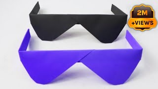 How To Make Paper Sunglasses Without Glue  Paper Folding Crafts  Paper Craft Without Glue [upl. by Mroz452]