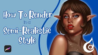 How To Render in a SemiRealistic Style in Procreate [upl. by Adnohsek]