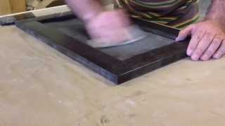 Cabinet Door Finishing — Sanding the Sealer a visual demo of finish sanding technique [upl. by Polito307]