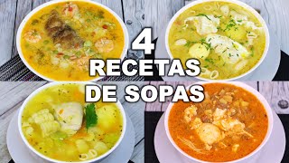 4 SOPAS DELICIOSAS Y FÁCILES DE PREPARAR  Cocina Peruana  Sabroso [upl. by Ardeen]