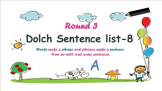 Read aloud  Dolch Sight words  Words Phrases Sentences List 8  The Infinite Academy [upl. by Eilah902]