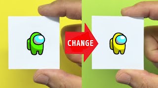 Very Easy！AMONG US Color Changer Fidget Toy Paper Craft Tutorial [upl. by Oiratnom]