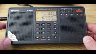 Tecsun PL398mp 15770 kHz Shortwave Radio Prague via WRMI and some overloading on external antenna [upl. by Lennahs]