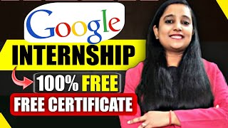 Best Internship Opportunity of 2024  Google Internship  Free Certificate  Hurry Up [upl. by Qiratla]