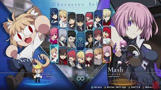 Melty Blood Type Lumina  All Characters amp Colors  Stages amp DLC NecoArc amp Mash  Updated [upl. by Alayne]