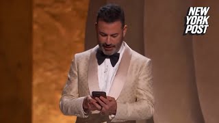 Jimmy Kimmel responds in real time to Donald Trump’s insults at the Oscars [upl. by Wieren]