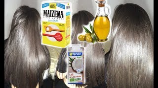 JE TESTE LE LISSAGE NATUREL A LA MAIZENA [upl. by Neneek]