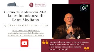 Giorno della Memoria 2024 la testimonianza di Sami Modiano [upl. by Nanah868]