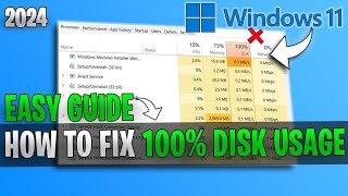 How to Fix 100 DISK USAGE on ANY PC in 2024 [upl. by Lleddaw]