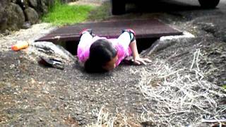 girl stuck in drain [upl. by Buckie]