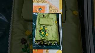 Ribbon embroidery mekhela sador   designermekhelasador designer deaign shorts [upl. by Brawley]