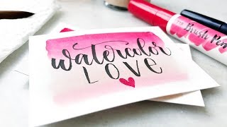 WatercolorHintergrund mit Ecoline Brush Pen amp flüssiger Wasserfarbe erstellen [upl. by Turk555]