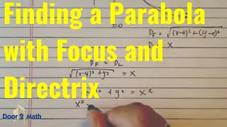 Find the EQUATION OF A PARABOLA With Focus 40 and Directrix x0 [upl. by Akienom]