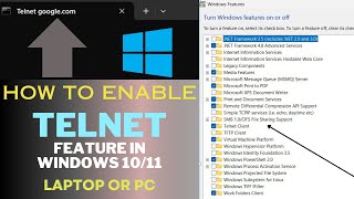 Quick amp Simple Enabling Telnet on Your Windows PC [upl. by Lledniw]