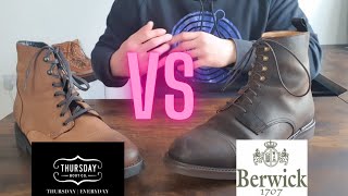 Thursday Boot Captain Boots VS Berwick 1707 Cap Toe Boots  Which one is better [upl. by Ellebana]