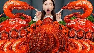 오동통 문어 🐙 꽃게 전복 해물 FLEX 해물찜 먹방 ft 주먹밥 😎 Giant Octopus Seafood Boil Abalone Mukbang ASMR Ssoyoung [upl. by Warder]