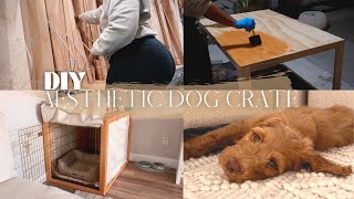 MY NEW PUPPY  HOW I MADE MY DOG CRATE MODERN AND AESTHETIC  GOLDENDOODLE  PET amp HOME DECOR INSPO [upl. by Ray]