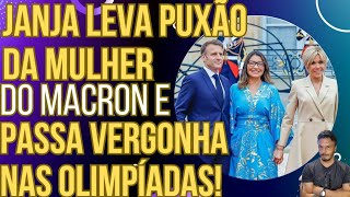 VEXAME NAS OLIMPÍADAS Janja leva puxão da mulher do Macron e vira meme [upl. by Aicilas]