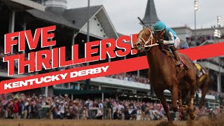 Five Of The Best Kentucky Derby Thrillers At Churchill Downs [upl. by Aerdma]