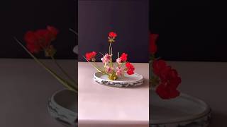 Ikebana Flower Arrangement Ideas with Three Geraniums [upl. by Stock395]