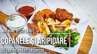 Mai bun decat la KFC  Pui prajit crocant si cartofi prajiti la cuptor Simplu si delicios Reteta [upl. by Nortal]