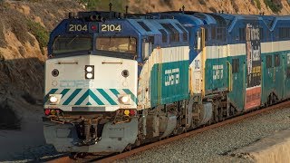 4K  San Diego Coaster Train Doubleheaders in Late 2018 [upl. by Barina479]