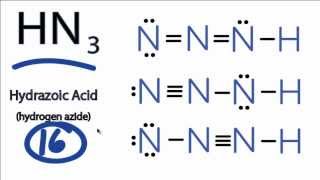 HN3 Lewis Structure Hydrazoic acid [upl. by Mary]