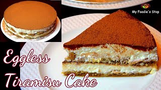 NoBake Tiramisu Cake  Eggless Tiramisu Cake  Simple amp Easy Dessert  NoBake Dessert [upl. by Anialed]