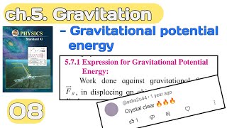 ch 5 Gravitation 08 class 11 Maharashtra board physics gravitational potential energy [upl. by Imled]