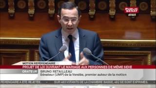 12 Bruno Retailleau défend le référendum Mariage Pour Tous 050413 SENAT [upl. by Kroll]