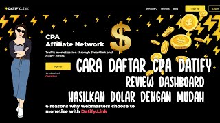 CARA DAFTAR CPA DATIFY REVIEW DASHBOARD DAN HASILKAN DOLAR DENGAN MUDAH [upl. by Nnire]