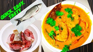 TASTY FISH CURRY RECIPE masoor dalrangalaurohu fish recipequick simpleand easy recipe [upl. by Yrhcaz462]